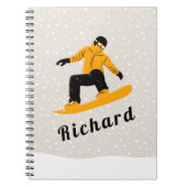 Man Snowboarding Eigen naam Extreme Winter Sport Notitieboek (Voorkant)