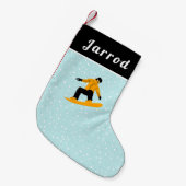 Man Snowboarding Name Extreme Winter Sports Kleine Kerstsok (Voorkant (Hangend))