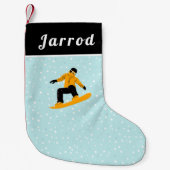 Man Snowboarding Name Extreme Winter Sports Kleine Kerstsok (Voorkant)