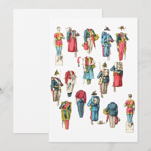 man soldaat minipapieren pop-upset feestdagenkaart (Voorkant / Achterkant)