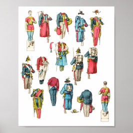 man soldaat minipapieren pop-upset poster