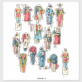 man soldaat minipapieren pop-upset sticker (Vel)
