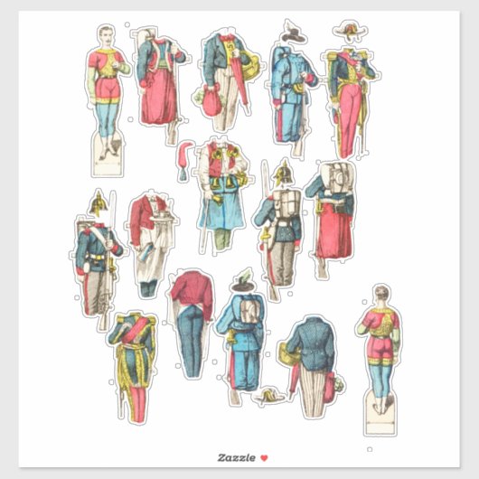 man soldaat minipapieren pop-upset sticker (Vel)