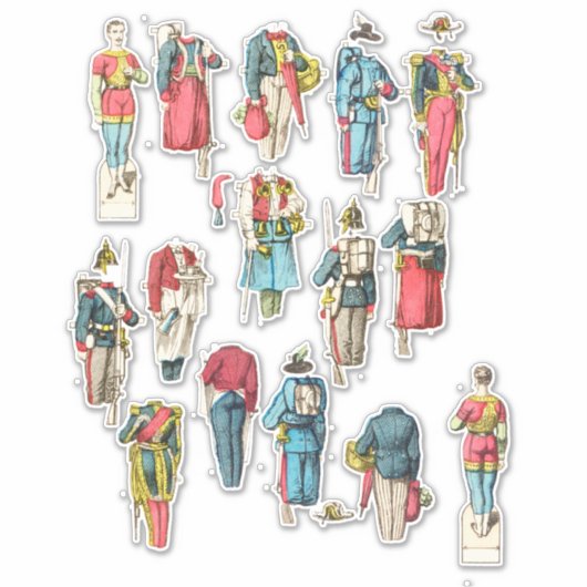 man soldaat minipapieren pop-upset sticker (Voorkant)