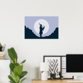 Man speelt doedelzak in het maanlicht poster (Thuiskantoor)