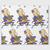 Man speelt een Franse hoorn af Cadeaupapier (Vlak)