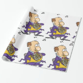 Man speelt een Franse hoorn af Cadeaupapier (Uitgerold)