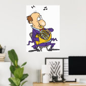 Man speelt een Franse hoorn af Poster (Thuiskantoor)