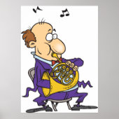 Man speelt een Franse hoorn af Poster (Voorkant)