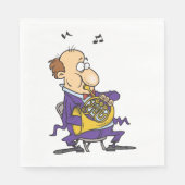 Man speelt een Franse hoorn af Servet (Voorkant)