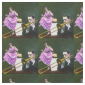 Man speelt trombone Flapper dansen op tafel Stof (Swatch)