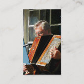 Man Spelen Accordion - Platina Afwerking Visitekaartje (Achterkant)