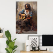 Man Spelen Gitaar Poster Kunst Print Wandkunst (Thuiskantoor)
