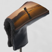 Man spelen Golf bij zonsondergang Putter Golf Head Golfheadcover (3/4 voorkant)