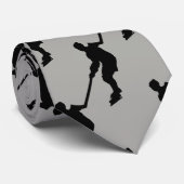Man spelen hockey, hockeyspeler silhouet stropdas (Opgerold)