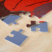 Man spiegel met blauwe handdoek, legpuzzel (Zijkant)