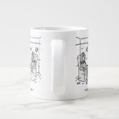 Man spoelt zijn tropische vis - grappige Cartoon o Grote Koffiekop (Achterkant)