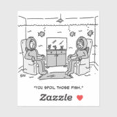 Man spoelt zijn tropische vis sticker (Vel)