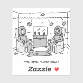 Man spoelt zijn tropische vis sticker