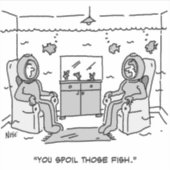 Man spoelt zijn tropische vis sticker (Voorkant)