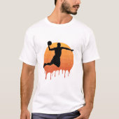 Man springen met basketbal T-shirt (Voorkant)