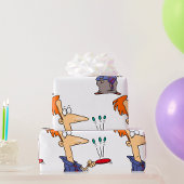 Man springt op een bat cadeaupapier