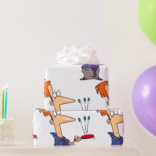 Man springt op een bat cadeaupapier