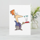 Man springt op een bat kaart (Staand voorkant)