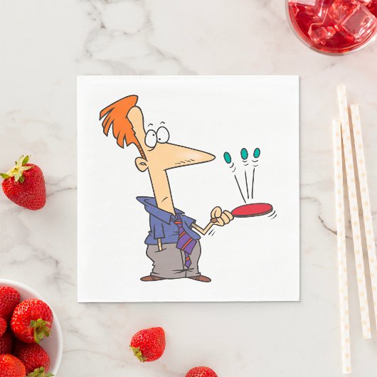 Man springt op een bat servet