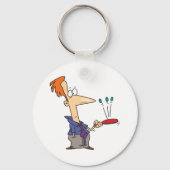 Man springt op een bat sleutelhanger (Achterkant)