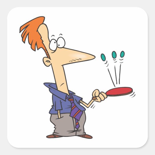 Man springt op een bat vierkante sticker (Voorkant)