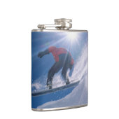 Man springt van een grote cornince af op een snowb heupfles (Rechts)