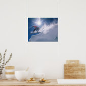 Man springt van een grote cornince af op een snowb poster (Keuken)