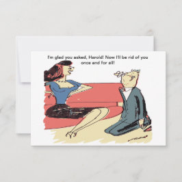 Man stelt voor aan een vrouw, hilarisch save the date