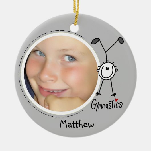 Man Stick Figuur Gymnastics Ornament (Voorkant)