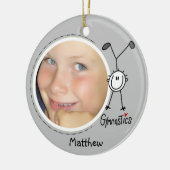 Man Stick Figuur Gymnastics Ornament (Links)