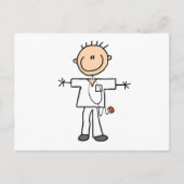 Man Stick Figuur verpleegster Briefkaart (Voorkant)