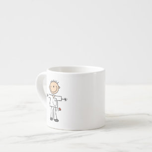 Man Stick Figuur verpleegster Espresso Kop