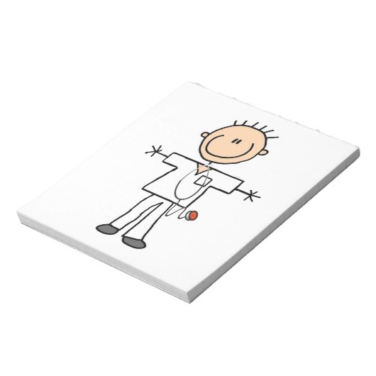 Man Stick Figuur verpleegster Notitieblok (Linkerzijde)