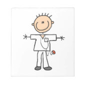 Man Stick Figuur verpleegster Notitieblok (Voorkant)