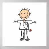 Man Stick Figuur verpleegster Poster (Voorkant)