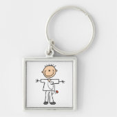 Man Stick Figuur verpleegster Sleutelhanger (Voorkant)