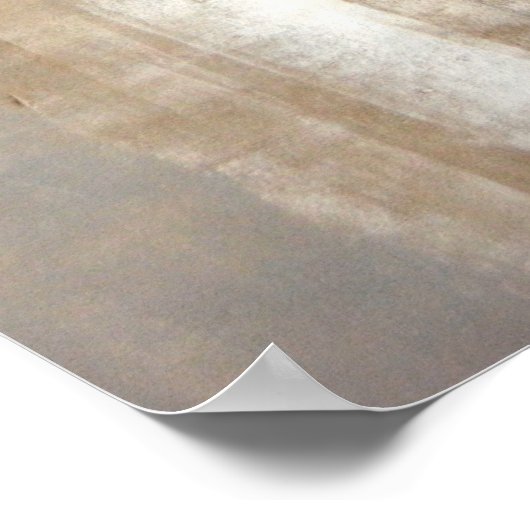 'Man stijl' Bruin en beige Abstract kunstPoster Poster (Hoek)