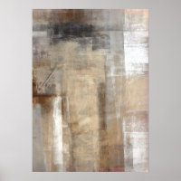'Man stijl' Bruin en beige Abstract kunstPoster