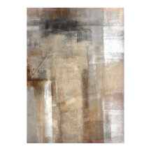 'Man stijl' Bruin en beige Abstract kunstPoster