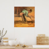 Man Stooping met Stick of Spade, Vincent van Gogh Poster (Keuken)