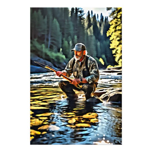 *~* Man Stream Natuur AP49 Vissen Art Foto Afdruk (Voorkant)