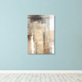 'Man Style' Beige en Bruine Abstracte Kunst Canvas Afdruk (Insitu (Houten vloer))
