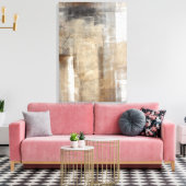 'Man Style' Beige en Bruine Abstracte Kunst Canvas Afdruk (Insitu (Woonkamer))