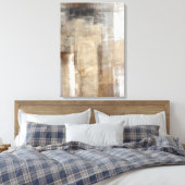 'Man Style' Beige en Bruine Abstracte Kunst Canvas Afdruk (Insitu (Slaapkamer))